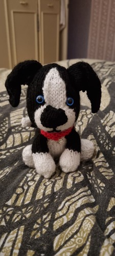 Collie puppy dog hand knitted - puppy,