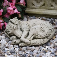 Collie Dog Puppy Stone Statue