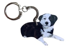 Border Collie Puppy Keyring -